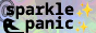 a button with a pastel gradient background. the text reads "sparkle panic"